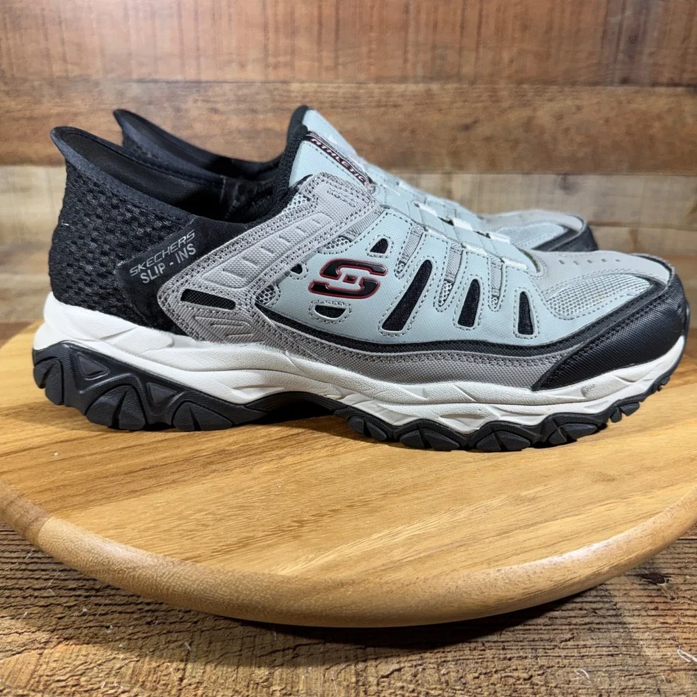 Skechers Shoes Mens 11 Grey Black Slip-ins Afterburn M. Fit Ridgeburn 237563